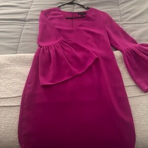 Banana Republic Magenta Long Sleeve Dress